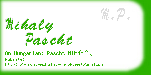 mihaly pascht business card